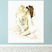 Sappho en haar geliefde canvas afdruk (Insitu (Houten vloer))