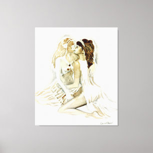 Sappho en haar geliefde canvas afdruk