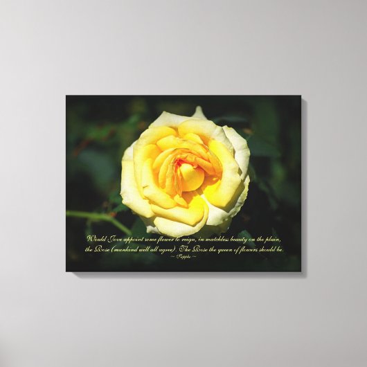 Sappho Quote Yellow English Roos Canvas Afdruk (Voorkant)