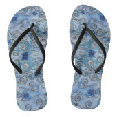 Sapphre Swirls-ontwerp op Teenslippers (Voetbed)