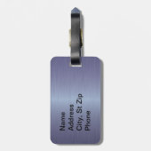 Sappierpenseel, staal en zwart afdrukken bagagelabel (Achterkant verticaal)