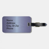 Sappierpenseel, staal en zwart afdrukken bagagelabel (Achterkant horizontaal)