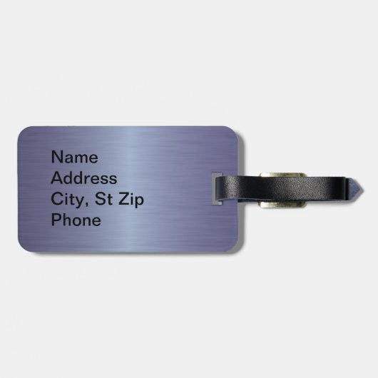 Sappierpenseel, staal en zwart afdrukken bagagelabel (Achterkant horizontaal)