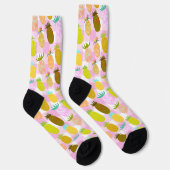 Sappig Ananas-Bubblegum Patroon Sokken (Rechts)