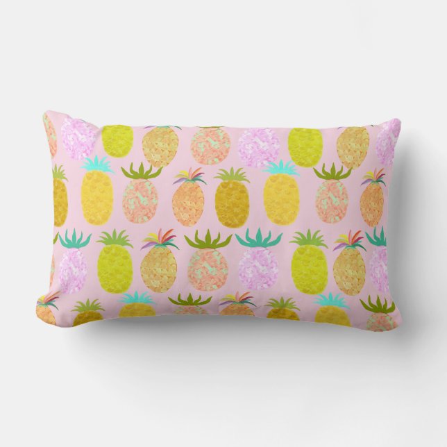 Sappig Ananas Patroon Kussen (Voorkant)