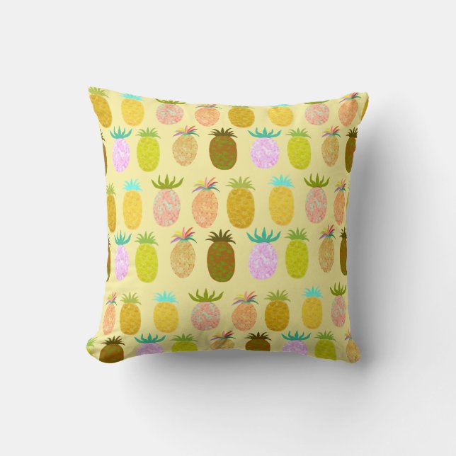 Sappig Ananas Patroon Kussen (Voorkant)