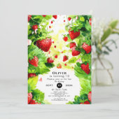 Sappig Fruit Magische Aardbei Verjaardag Kaart (Staand voorkant)