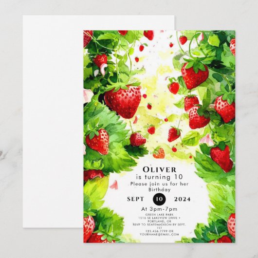 Sappig Fruit Magische Aardbei Verjaardag Kaart (Voorkant / Achterkant)