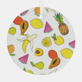 Sappig fruit,  naadloos patroon. glas ornament (Achterkant)