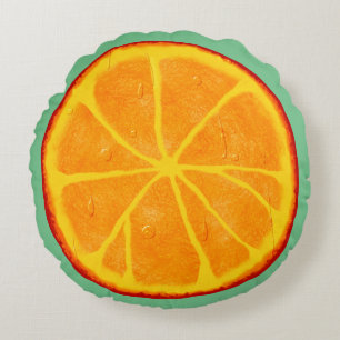 Sappig Oranje Slice Custom Ronde Sierkussen Rond Kussen