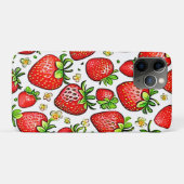Sappig Rood Aardbeien Patroon Case-Mate iPhone Case (Achterkant (horizontaal))