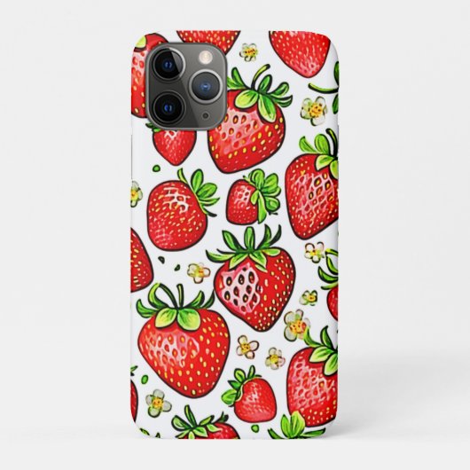 Sappig Rood Aardbeien Patroon Case-Mate iPhone Case (Achterkant)