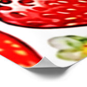 Sappig Rood Aardbeien Patroon Poster (Hoek)