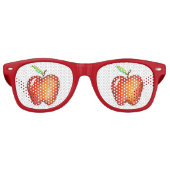Sappig Rood Heerlijke Apple Fruit Leraar Retro Zonnebril (Voorkant)