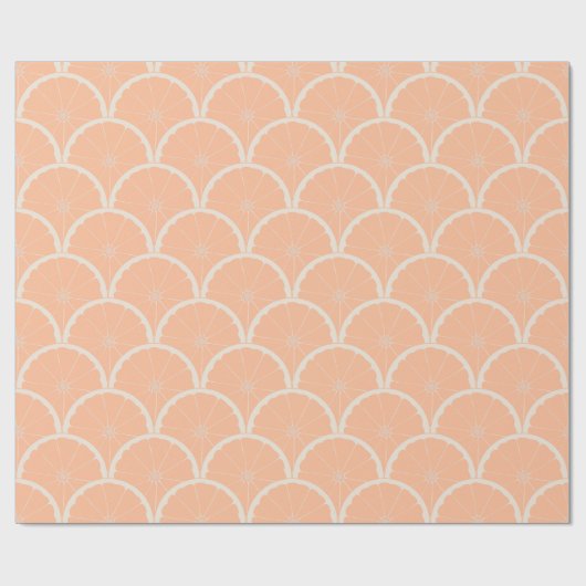 Sappig Roze Grapefruit Patroon Peach Fuzz Cadeaupapier (Vlak)