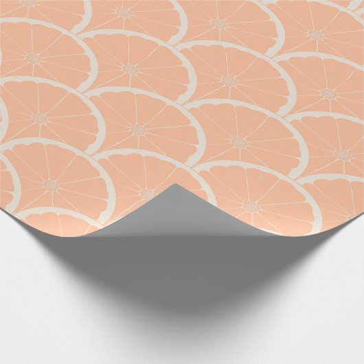Sappig Roze Grapefruit Patroon Peach Fuzz Cadeaupapier (Hoek)
