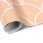 Sappig Roze Grapefruit Patroon Peach Fuzz Cadeaupapier (Rol Hoek)