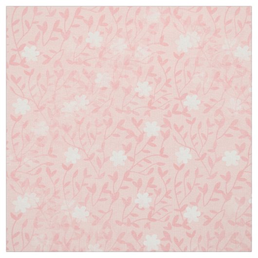 Sappig roze klein bloemmotief stof (Swatch)