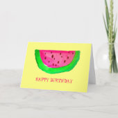 Sappig roze watermeloen fruit Happy Birthday Kaart (Voorkant)