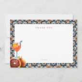 Sappig Sinaasappel Spritz Floral Vrijgezellenfeest Bedankkaart (Voorkant)