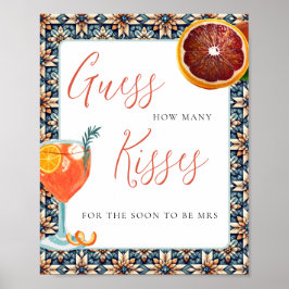 Sappig Sinaasappel Spritz raden hoeveel douchegame Poster