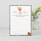 Sappig Sinaasappel Spritz Vrijgezellenfeest Game K Kaart (Staand voorkant)