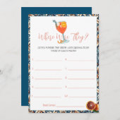 Sappig Sinaasappel Spritz Vrijgezellenfeest Game K Kaart (Voorkant / Achterkant)