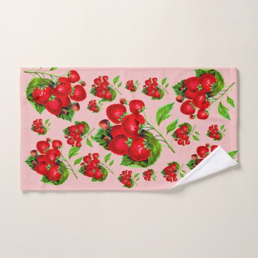 Sappige aardbei bad handdoek (Handdoek)