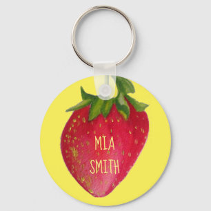 Sappige aardbei fruit schattig meisje cadeau naam sleutelhanger