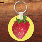 Sappige aardbei fruit schattig meisje cadeau naam sleutelhanger (Voorkant)