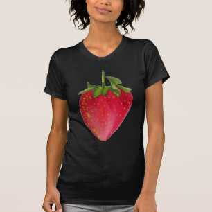 Sappige aardbei fruit waterverf macro kunst t-shirt
