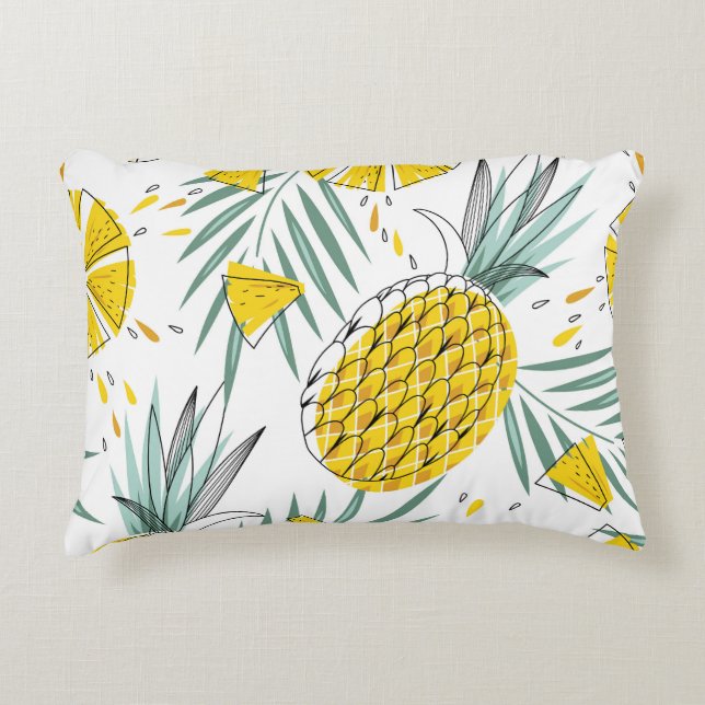 Sappige ananas: helder  motief. accent kussen (Voorkant)