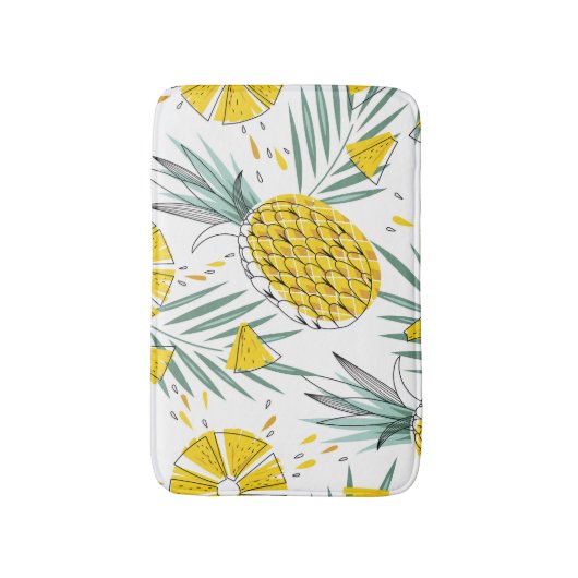 Sappige ananas: helder  motief. badmat (Voorkant Verticaal)