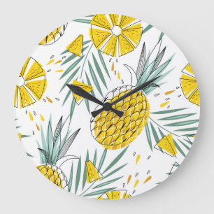 Sappige ananas: helder motief. grote klok