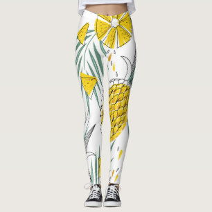 Sappige ananas: helder motief. leggings