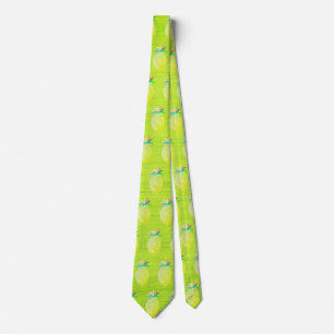 Sappige Ananas Kiwi Groen Patroon Stropdas