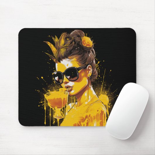 Sappige ananas Lady Mousepad Muismat (Met muis)