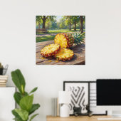 Sappige Ananas - Pastel Schilderstijl Poster (Thuiskantoor)