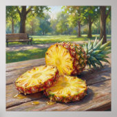 Sappige Ananas - Pastel Schilderstijl Poster (Voorkant)