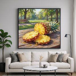 Sappige Ananas - Pastel Schilderstijl Poster