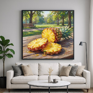 Sappige Ananas - Pastel Schilderstijl Poster
