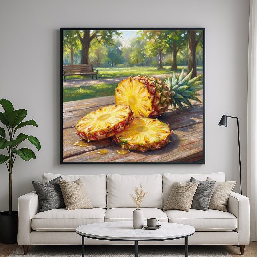 Sappige Ananas - Pastel Schilderstijl Poster