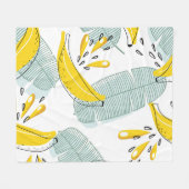 Sappige Bananen Helder  Patroon Fleece Deken (Voorkant (Horizontaal))