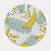 Sappige Bananen Helder  Patroon Glas Ornament (Achterkant)