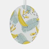 Sappige Bananen Helder  Patroon Glas Ornament (Voorkant Rechts)