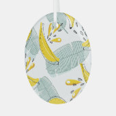 Sappige Bananen Helder  Patroon Glas Ornament (Voorkant links)