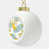 Sappige Bananen Helder  Patroon Keramische Bal Ornament (Rechts)