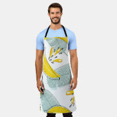 Sappige Bananen Helder Patroon Schort (Gedragen)