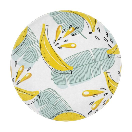 Sappige Bananen Helder  Patroon Snijplank (Voorkant)