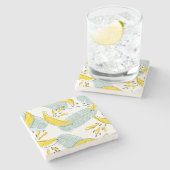 Sappige Bananen Helder  Patroon Stenen Onderzetter (Zijkant)